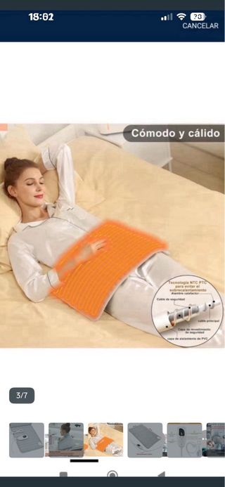 Manta Eléctrica Franela Gris Nueva sin estrenar