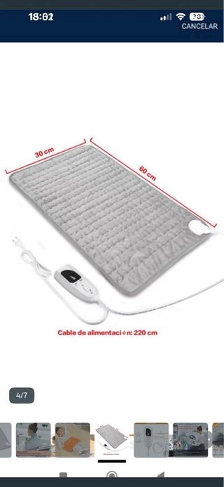 Manta Eléctrica Franela Gris Nueva sin estrenar