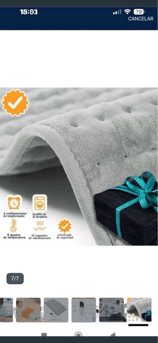 Manta Eléctrica Franela Gris Nueva sin estrenar