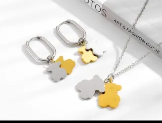 Conjunto Tous Oso Dorado y Plateado