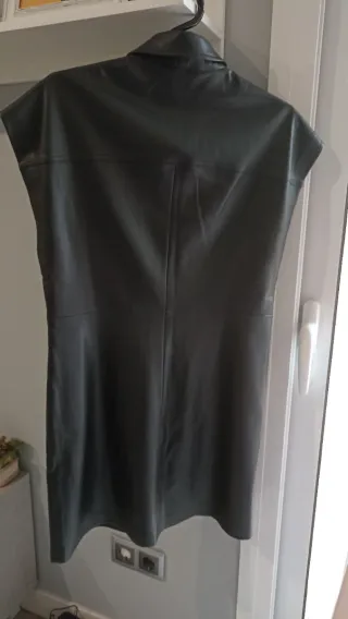 Vestido Mango Polipiel Negro Talla S