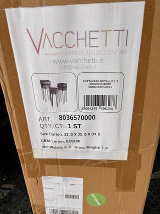 3 Maceteros Metal Galvanizado Vacchetti