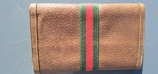 Portafoglio Gucci Pelle Marrone con Striscia