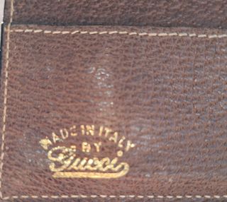 Portafoglio Gucci Pelle Marrone con Striscia