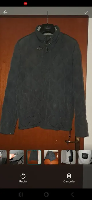 Giacca trapuntata uomo nera