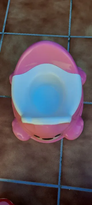 Orinal infantil rosa y adaptador water 2x1