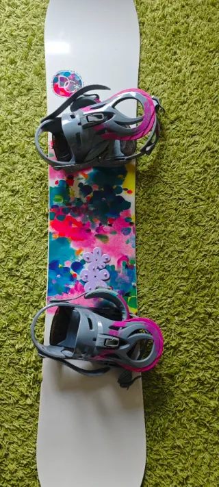 Tabla de Snowboard con Fijaciones