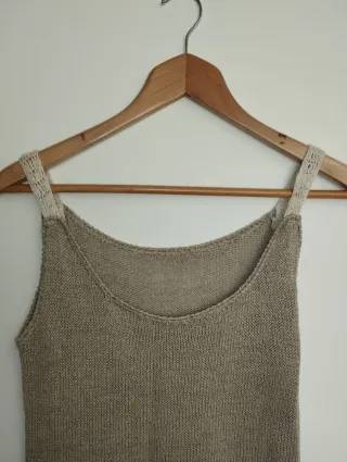 Top Crochet Negro y Marrón Talla M