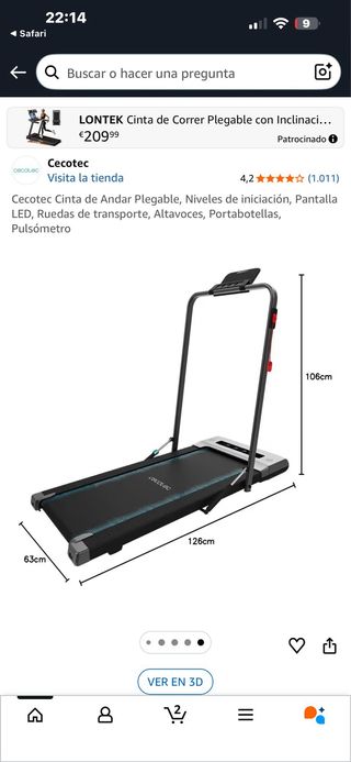 Cinta de Correr Plegable Cecotec