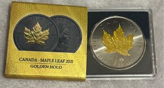 Moneda Maple Leaf Golden Holo 2021
