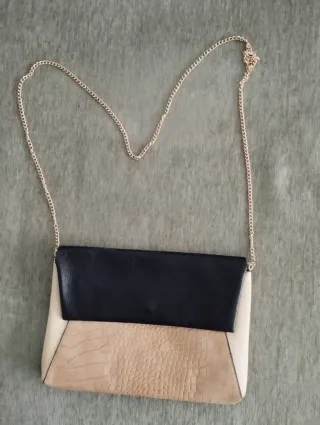 Bolso de fiesta negro, marrón y beige