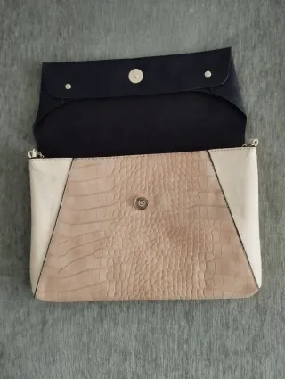 Bolso de fiesta negro, marrón y beige