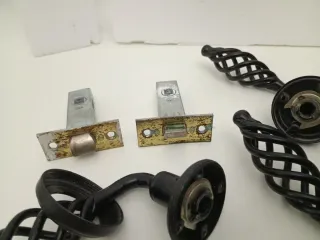 Pomos de puerta negros con diseño de cesta,2 eu,cu