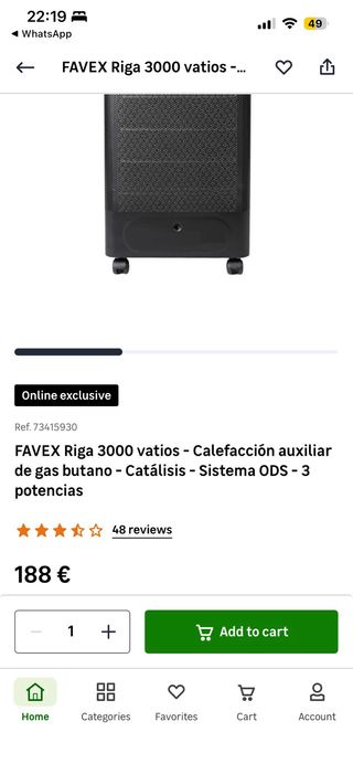 Estufa catalítica negra