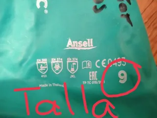 Guantes Ansell AlphaTec para químicos Talla 9