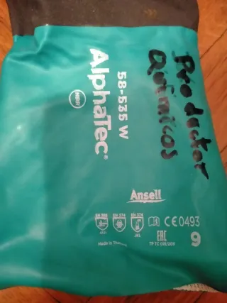 Guantes Ansell AlphaTec para químicos Talla 9