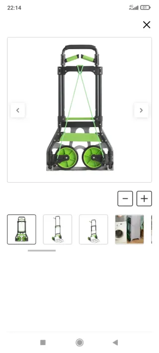 Carretilla plegable con ruedas