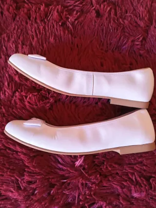 Zapatos piel blanco mujer