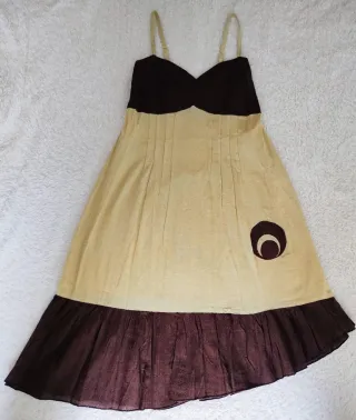 Vestido Tirantes Nepalí Marrón y beige