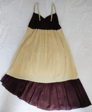 Vestido Tirantes Nepalí Marrón y beige