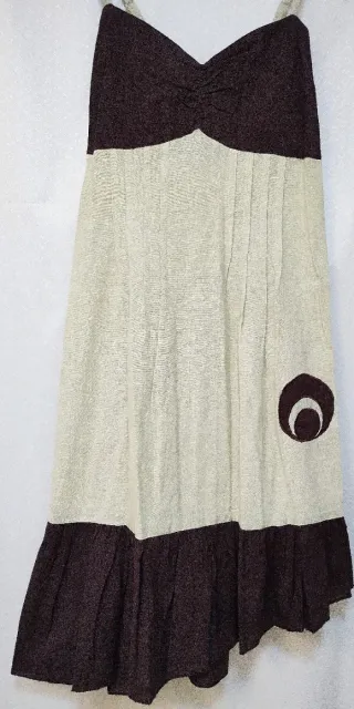 Vestido Tirantes Nepalí Marrón y beige