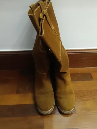 Botas de ante marrones talla 37