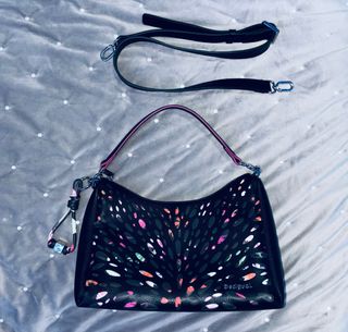 Bolso Desigual Floral Negro Multicolor Nuevo