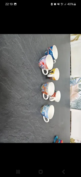 Set 6 Tazze Porcellana Multicolore