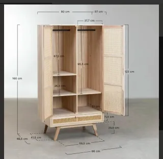 Armario Ralik Design Madera y Ratán