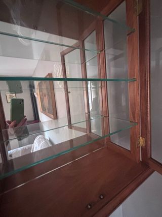 Vetrinetta pensile classica legno e vetro