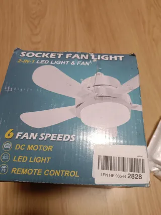 Lámpara Ventilador E26/E27 Fácil Instalación