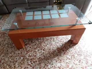 Mesa de centro madera y cristal