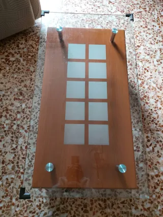 Mesa de centro madera y cristal