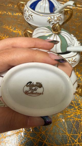 Set Zuccheriere Porcellana Oro Bianco