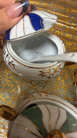 Set Zuccheriere Porcellana Oro Bianco