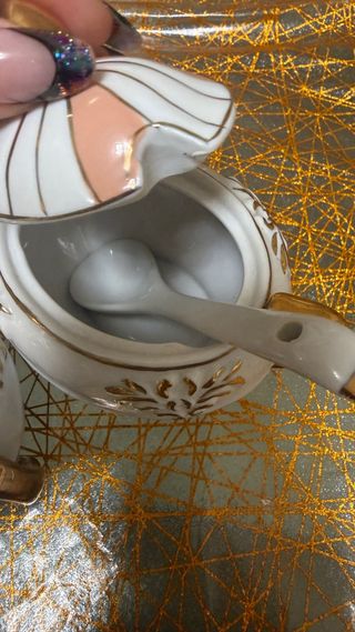 Set Zuccheriere Porcellana Oro Bianco