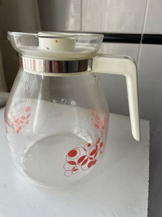 Jarra Vintage Años 70 Cristal y Plástico