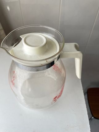 Jarra Vintage Años 70 Cristal y Plástico