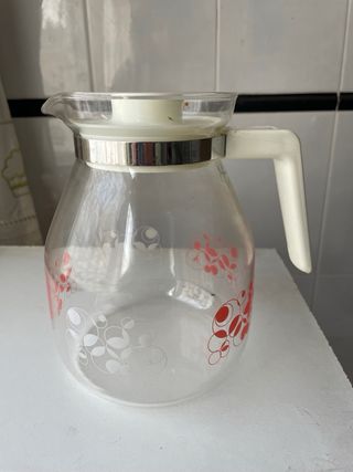 Jarra Vintage Años 70 Cristal y Plástico