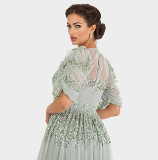 Maya Deluxe Vestido Ceremonia Verde Lirio Talla 48