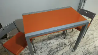 Tavolo allungabile e 2 Sedie Cucina Cristal Arancione