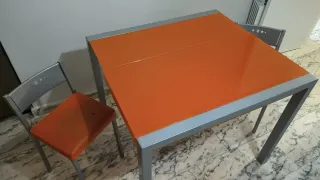 Tavolo allungabile e 2 Sedie Cucina Cristal Arancione
