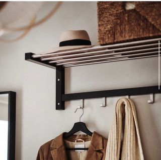 Perchero Estante Ikea Tjusing Negro/Plata