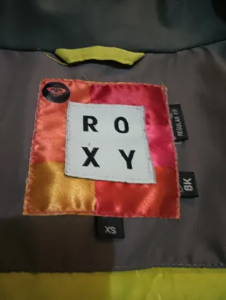 Chaqueta Roxy esquí/snowboard verde y amarillo