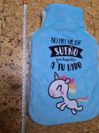 Bolsa de agua caliente con funda de unicornio