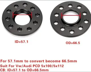 Separadores de Rueda 12mm 5x100 a 5x112 Ø57.1mm