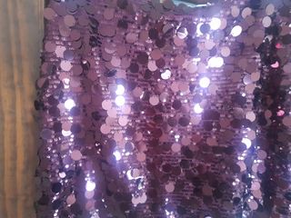 Falda corta de lentejuelas burdeos Talla XL