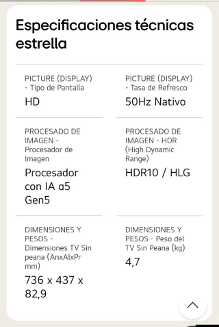 TV LG 32 32LQ63 HD Smart TV (Nueva y precintada)
