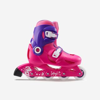 Patines Línea Niños Oxelo Ajustable 3 tallas Play 3 Rosa