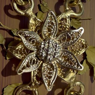 Bracciale filigrana argento dorata 925 vintage